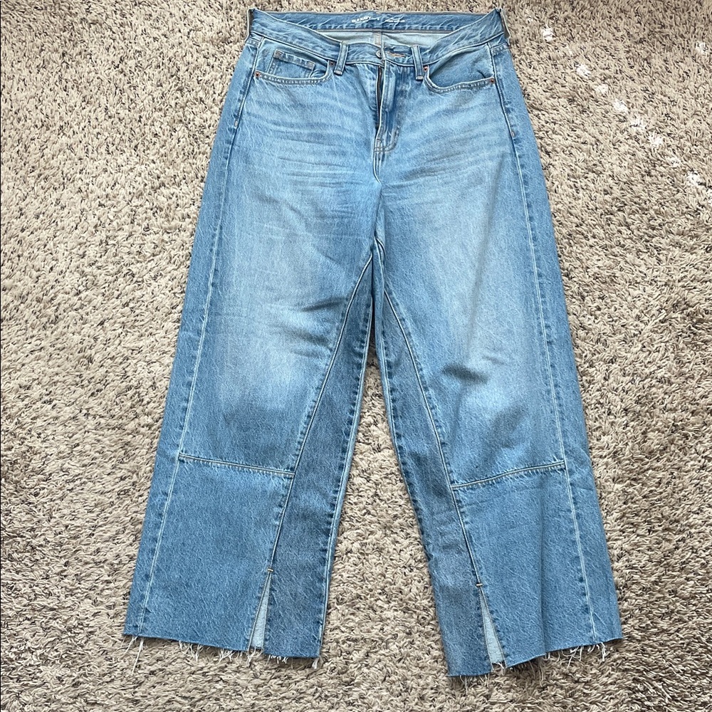 Old Navy Light Blue Wide-Leg Jeans with Front Slits